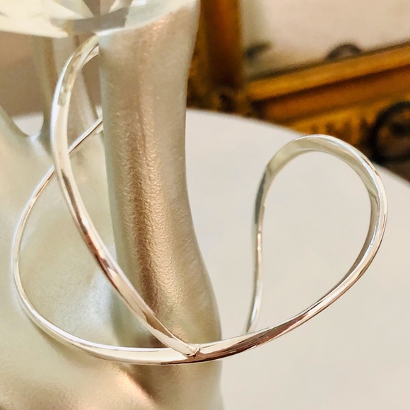 Vintage Silver Simple Modernist Cuff Bracelet - Picture 5 of 9